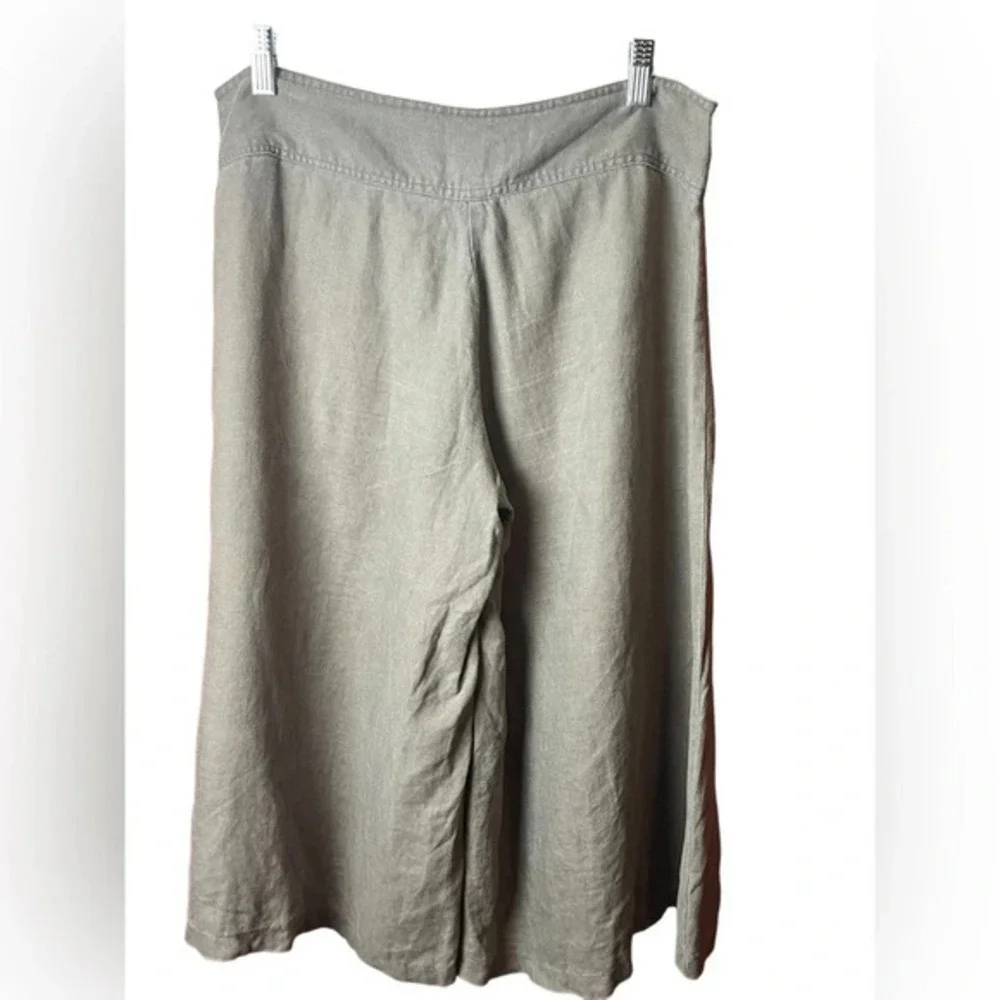 Forever 21 Linen Wide Left Coloutte Contemporary High Waist Chocolate Brown - Picture 3 of 13